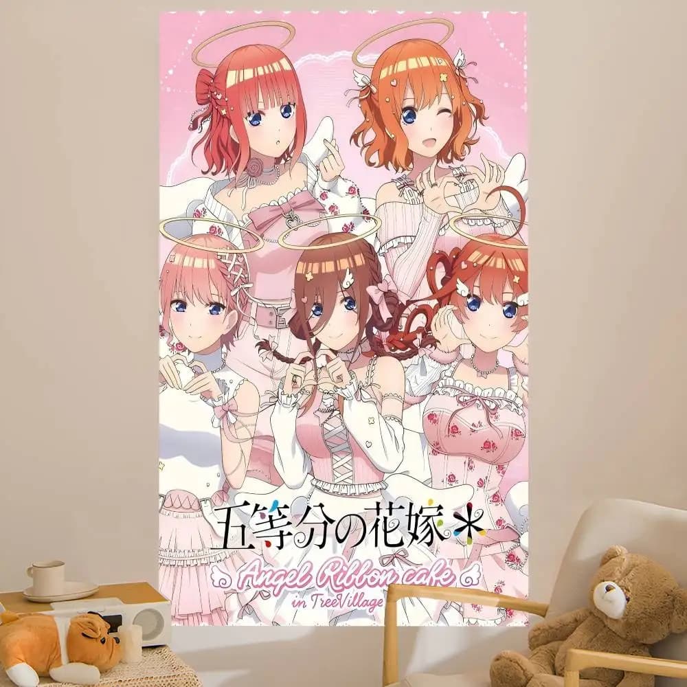 Anime Q-Quintessential Quintuplets Cartoon Tapestry Wall Hanging Decoration Household Home Decor