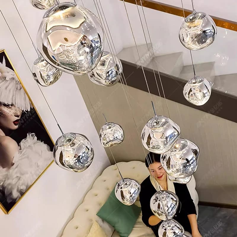 Decorazioni per la casa moderne luci a led lampade a sospensione per scale Lampadari per soggiorno lampada a sospensione illuminazione interna