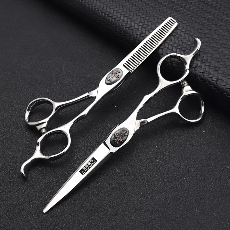Forbici Professionali per Capelli Axemoore 6" in Acciaio Inossidabile Giapponese, Forbici da Barbiere per Taglio e Sfilatura