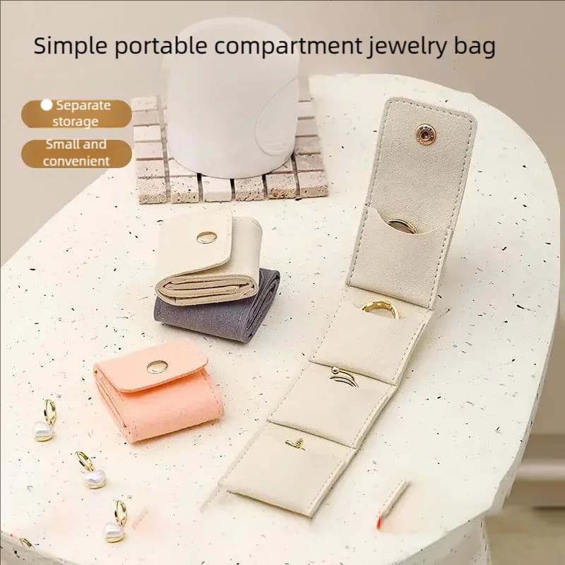 Mini borsa pieghevole per gioielli Orecchini Borsa per gioielli Collana Scatole per gioielli Borsa da viaggio portatile Scatola per imballaggio