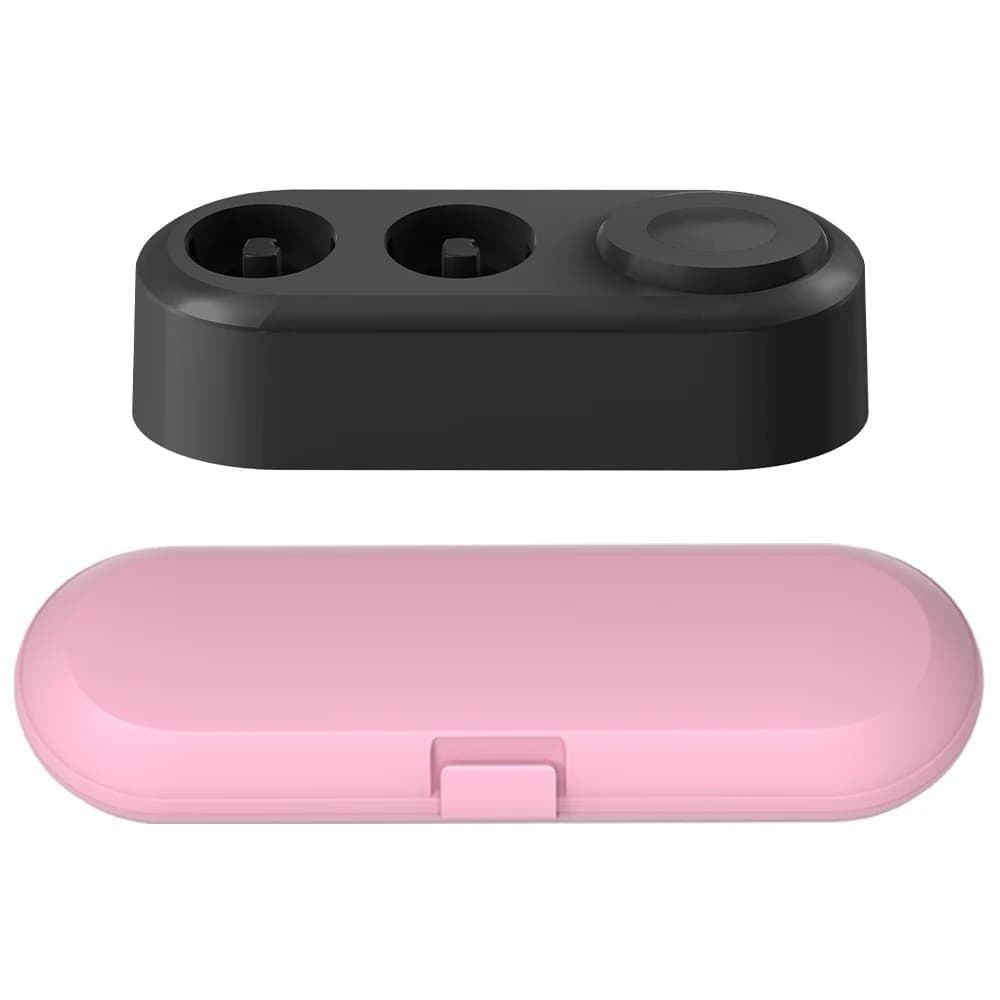 Magnetic charging base for electric toothbrush and travel case for brushes, compatible with Oral B iO 7/8/9/10 electric toothbrush