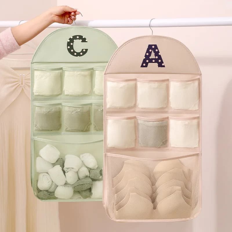 Nuova borsa portaoggetti ABC da appendere, borsa portaoggetti per calzini e biancheria intima, borsa per l'organizzazione e lo stoccaggio di oggetti da dormitorio.