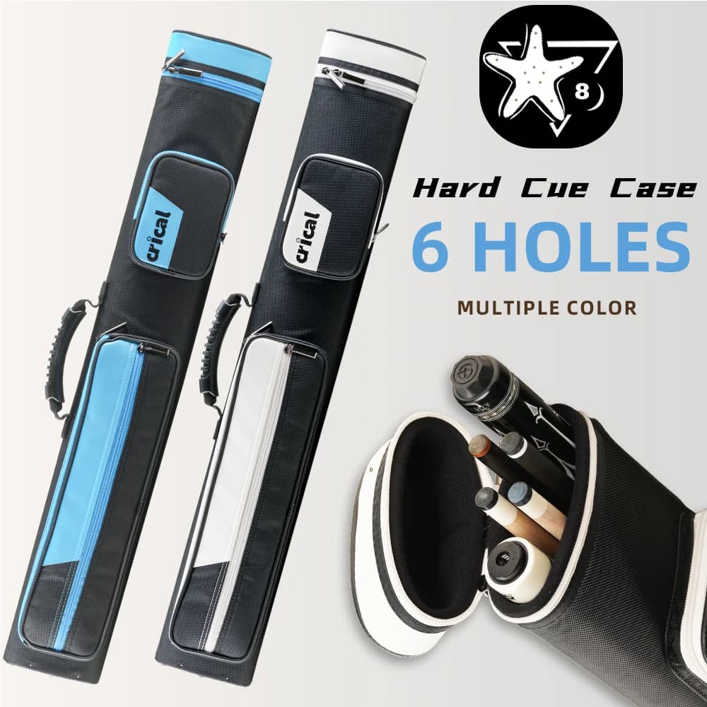 CRICAL Pool Cue Case 2x4 Hard Pool Stick Case Holds 2 Butts and 4 Shafts for Adults Billiard Cue Case with Soft Shoulder Straps