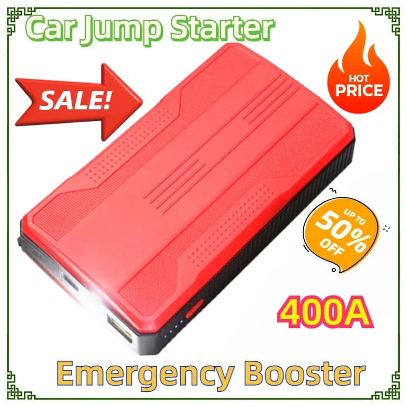 12V Auto Starting Device Petrol Diesel Car Jump Starter Battery Power Bank 400A For Car Starter Portable Emergency Booster