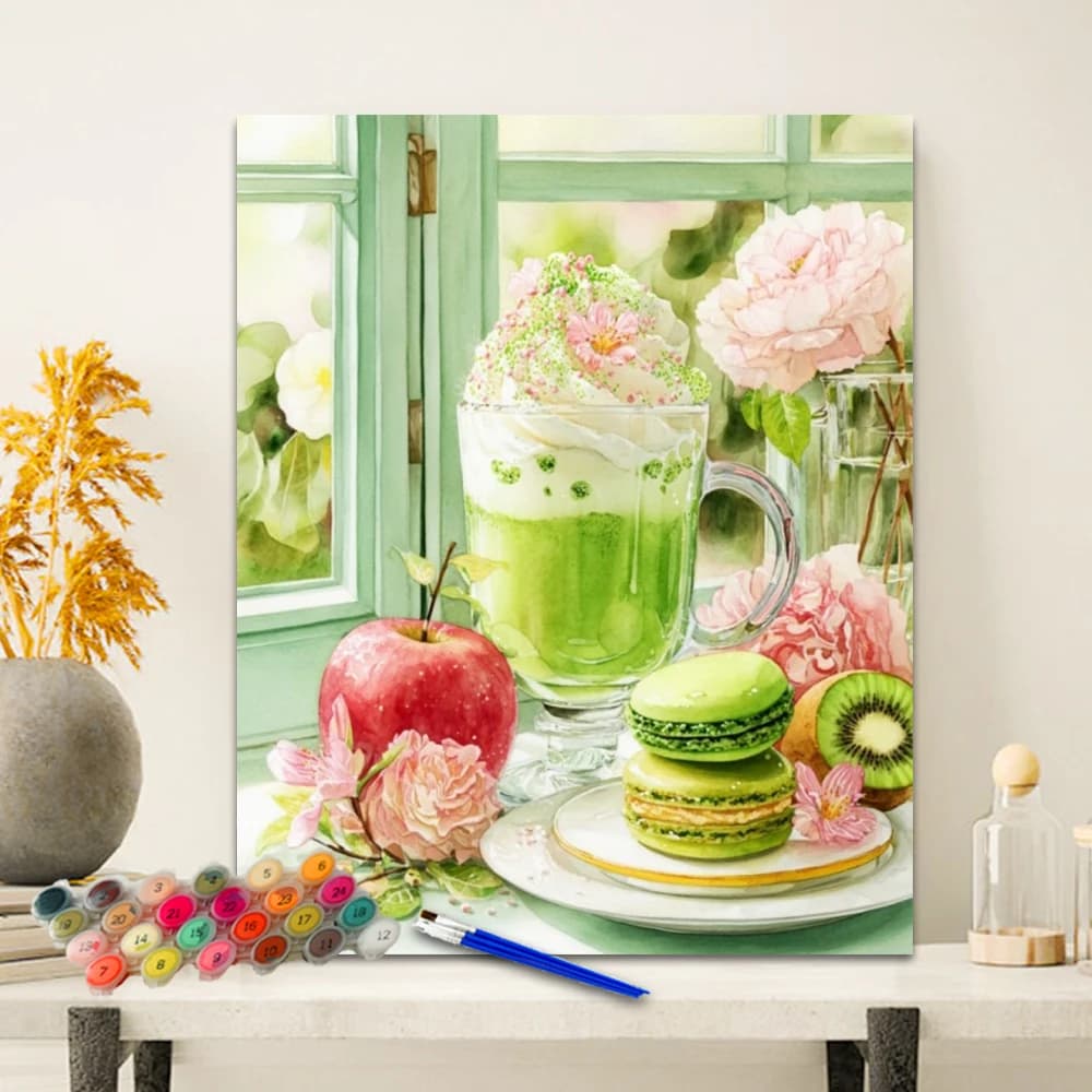 DIY Paint By Numbers Kit Green Afternoon Acrylic Canvas Digital Painting Wall Art Home Decor Anniversary Gift