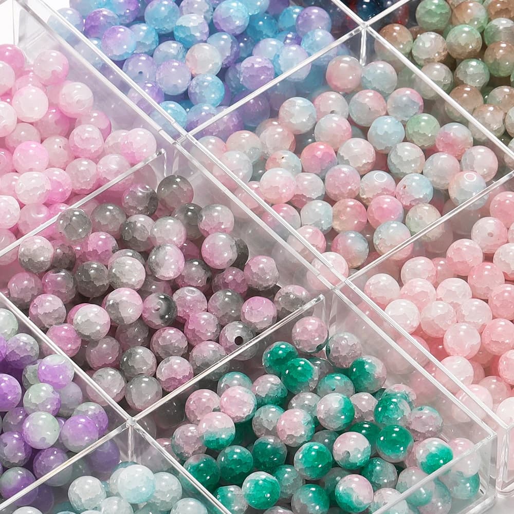 20/50pcs 10mm Perline di vetro rotte di giada Branello allentato del distanziatore per la collana del braccialetto fai da te Creazione di gioielli Accessori Forniture