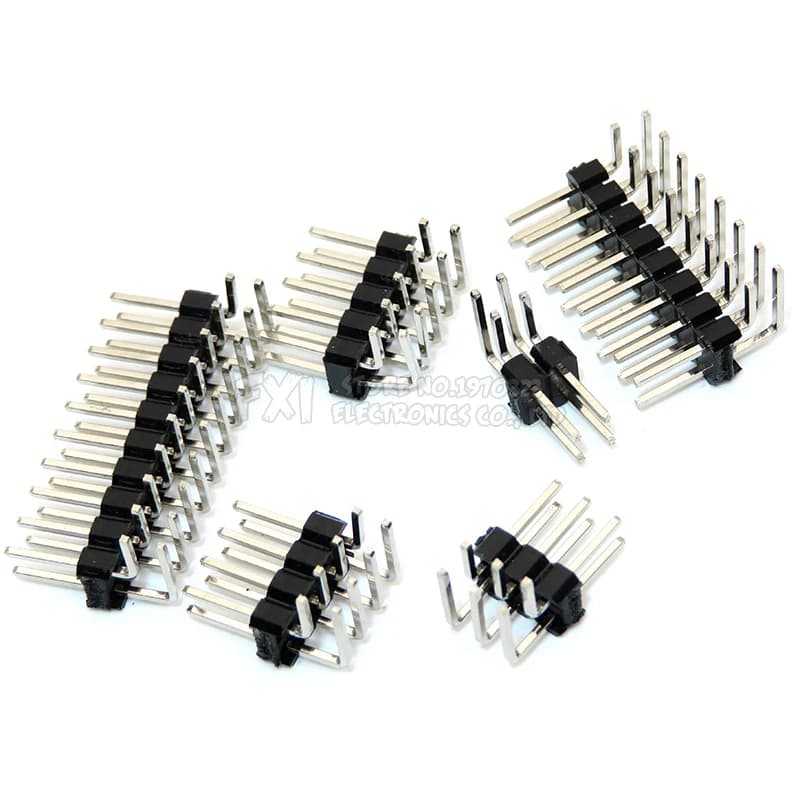 R/A 2.54 millimetri Doppia Fila Ad angolo Retto Maschio Breakaway PCB Bordo Spille Intestazione Connettore Spille intestazione 2*3/4/10/12/15/40 Spille Per Arduino
