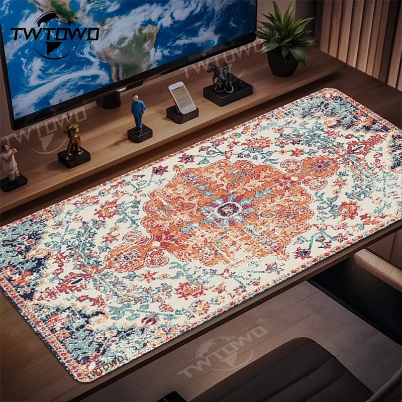 Tappetino per Mouse tappeto persiano Boho Gaming XL HD tappetino per Mouse personalizzato grande XXL tappetino per tastiera meccanica tappetino da tavolo antiscivolo morbido per ufficio