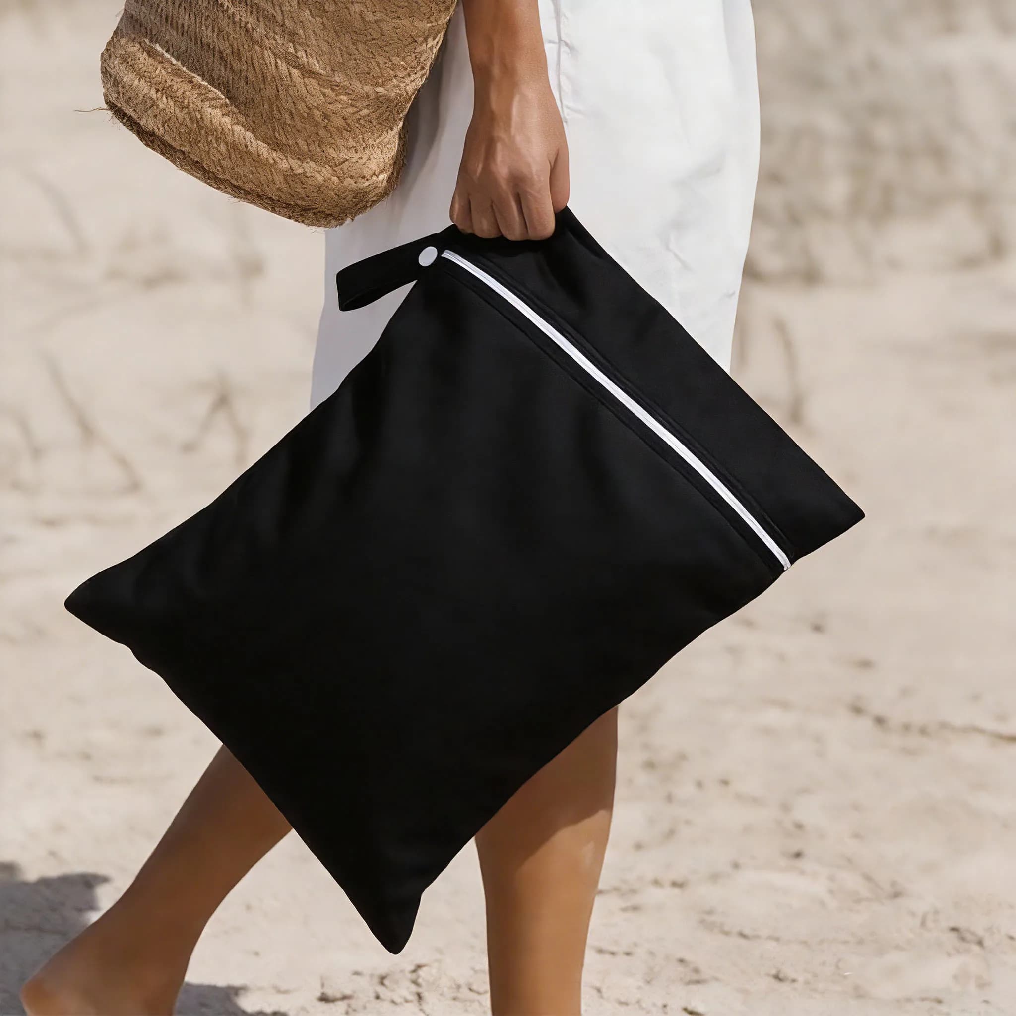 BIAI 2 Pieces PUL Waterproof Bag, Reusable, Washable, For Diapers, Hygienic Absorbents, Bathroom Costumes and Bags