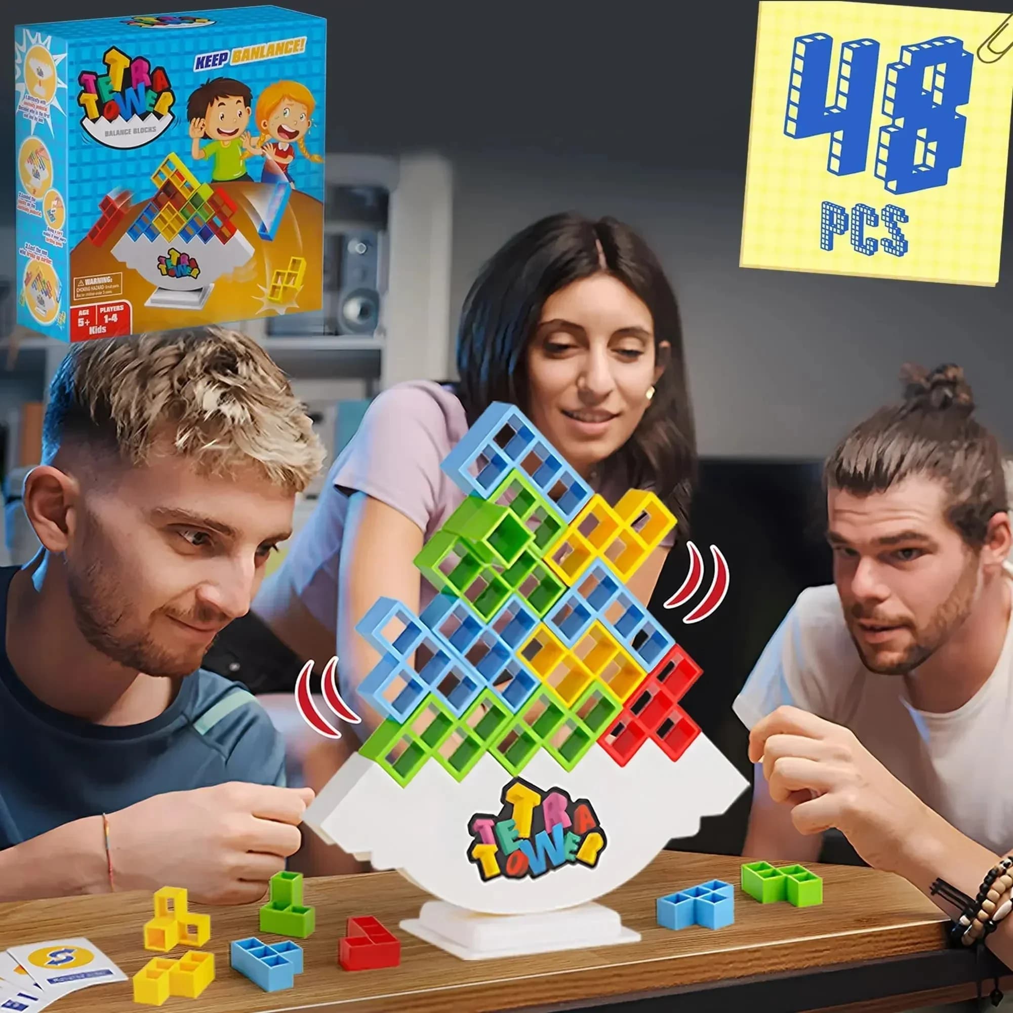 Puzzle Tetra Tower Fun Balance Impilabile Blocchi di costruzione Gioco da tavolo per bambini Adulti Amici Dormitorio della squadra Gioco per famiglie Festa notturna