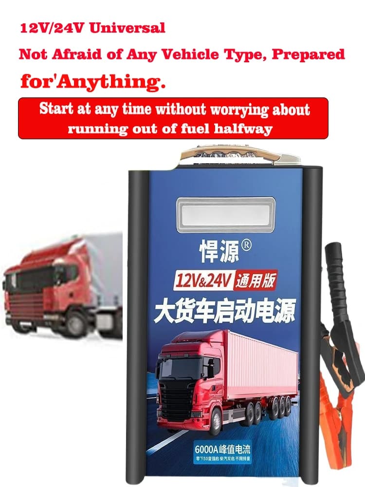 Avviatore di Emergenza per Auto e Camion 12/24 Volt, Power Bank Portatile 9999999 mAh, Strumento di Emergenza, Booster Batteria