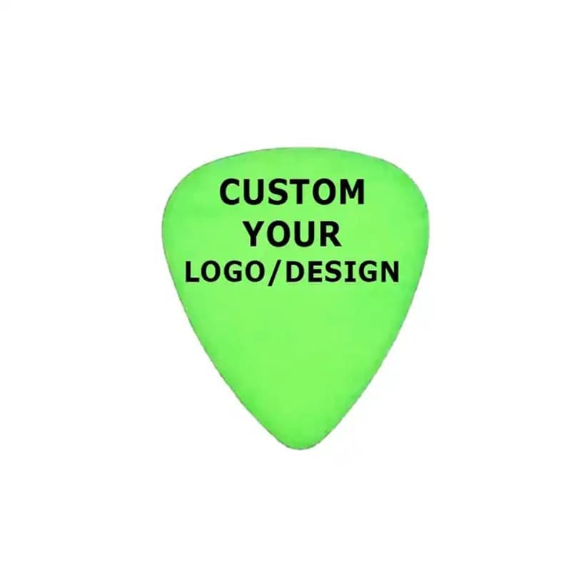 100 pezzi possono personalizzare Logo/Design plettri luminosi per chitarra Glow in Dark Guitar plettro 0.71mm/0.96mm stampa OEM