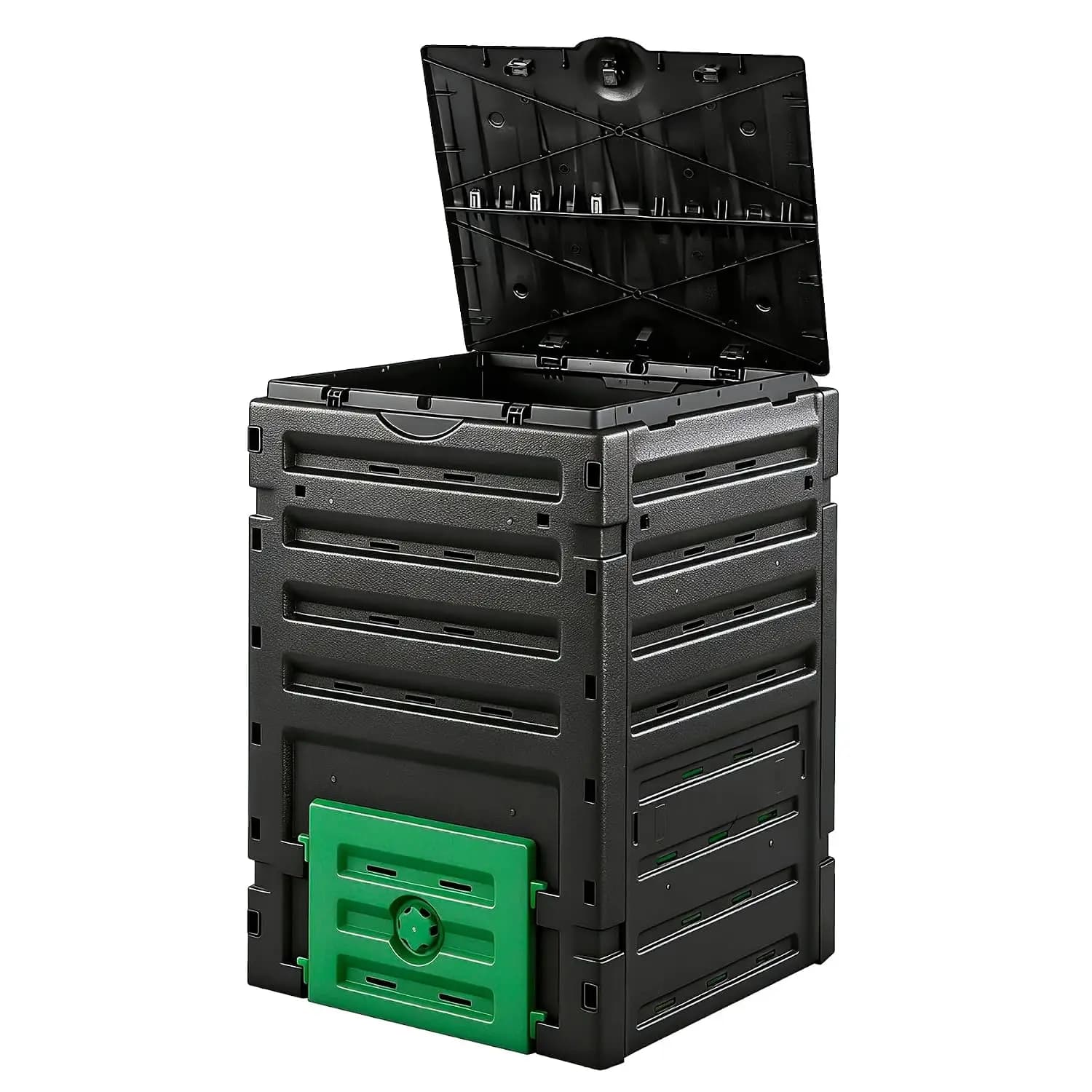 120 Gallon Compost Bin, 450L Outdoor Garden Waste Composter with Flip-top Lid and Bottom Door, Large Capacity BPA, Customized