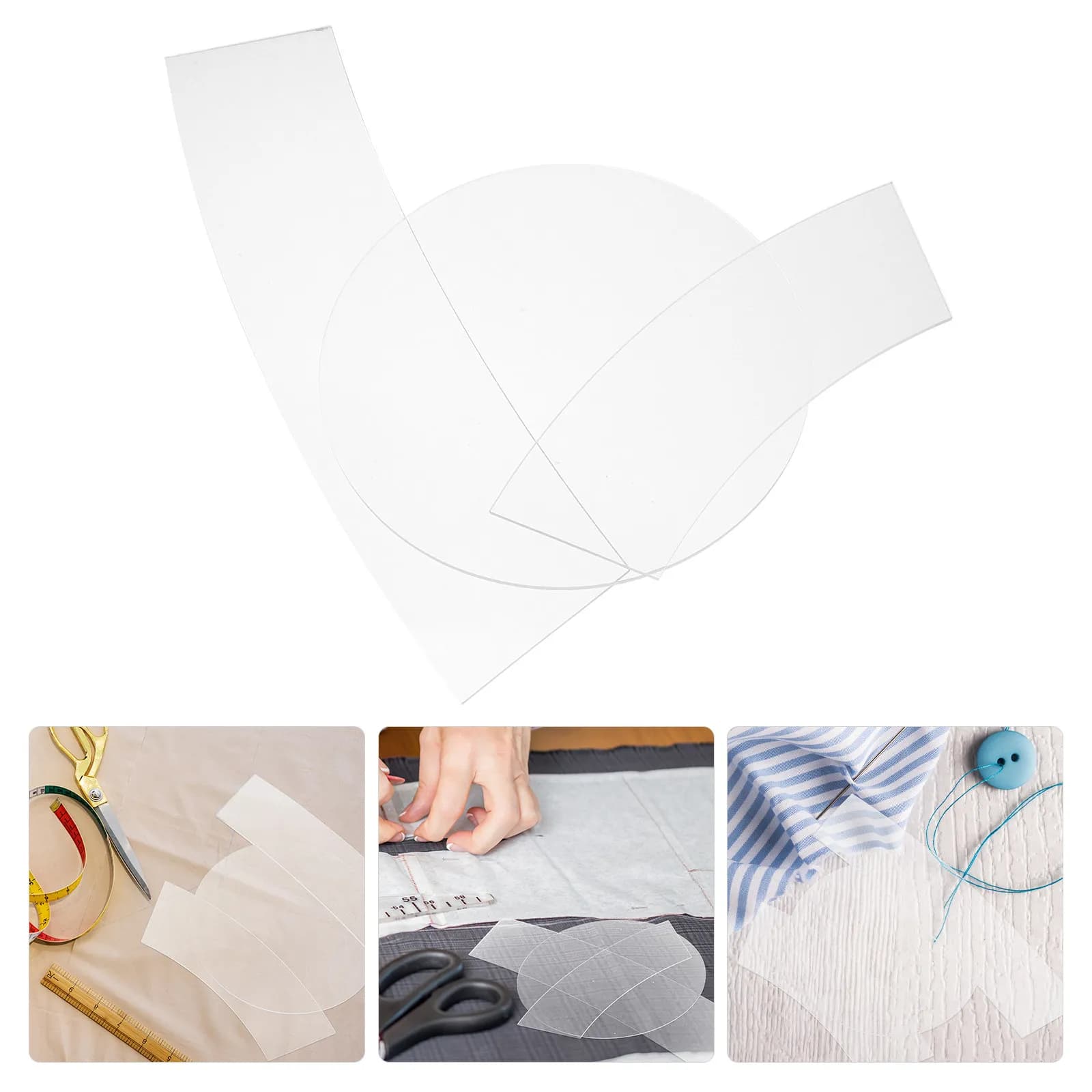 Set of 3 Transparent Acrylic Alloys for Quilting, Bucket Hat Model, High Precision Tools for Patchwork and Fai-da- ♪