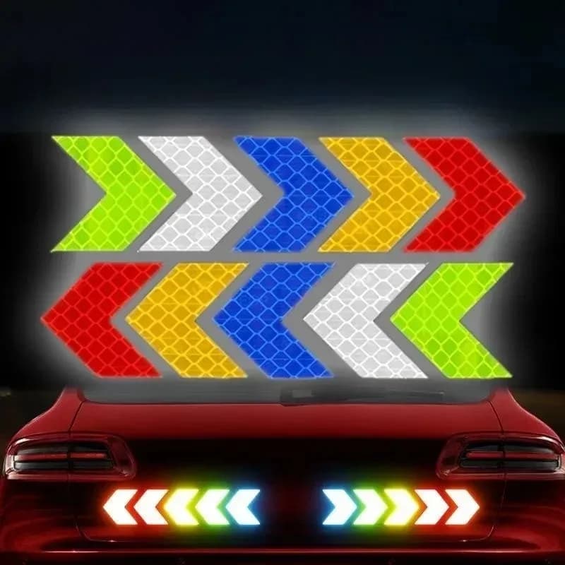 Waterproof Car Arrow Reflective Stickers Night Safety Warning Reflective Decals for Auto Truck Motorcycle RV Exterior Accessorie