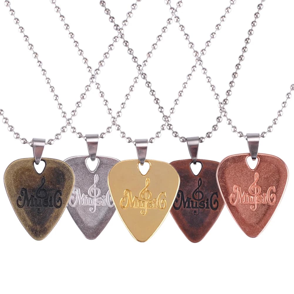 1pc plettri per chitarra in metallo collana chitarra elettrica acustica collana per basso plettro mediatore sottile con accessori per chitarra a catena