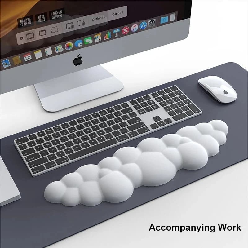 Tappetino per Mouse con poggiapolsi tastiera cloud antiscivolo memory foam desktop office gamer mouse poggiapolsi