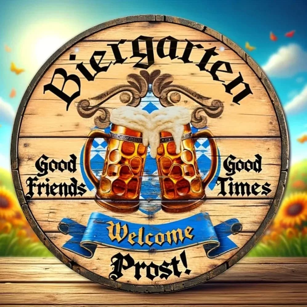 Give Your Space, un'atmosfera dell'Oktoberfest con un cartello che mostra tazze da birra: celebra l'azienda di buoni amici e migliorare la decorazione della casa