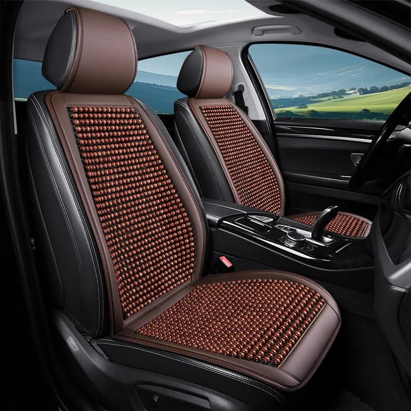 Summer Cool Breathable Wooden Bead Seats Cover Four Seasons Universal SUV Car Seat Cover Cool Wooden Beads Car Seat Protection