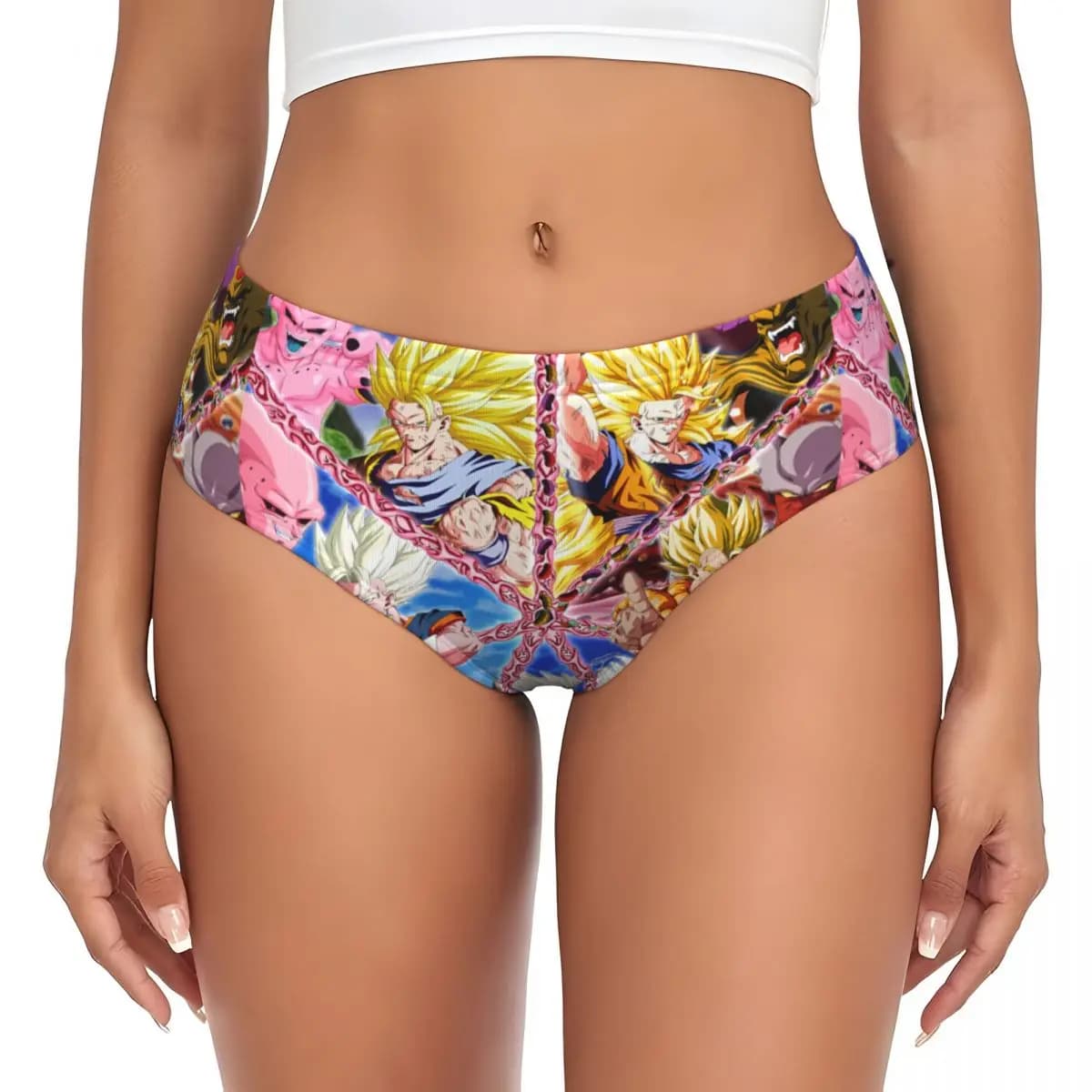 Slip da Donna Personalizzati DBZ Goku, Comodi e Elasticizzati, con Stampa Cartoon