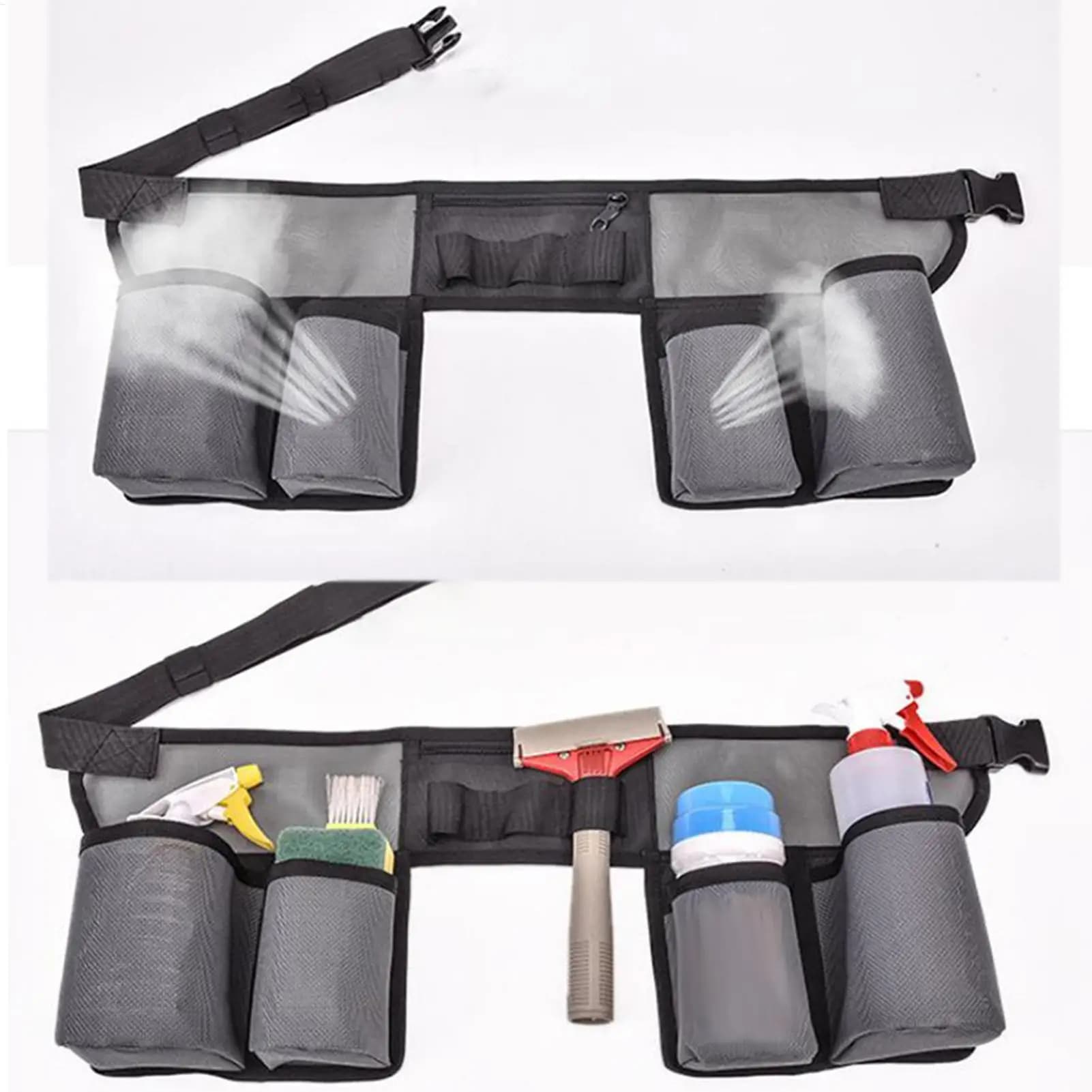 Cintura Multiuso con Tasche e Borsa Porta Attrezzi, Grembiule Resistente per Lavoro a Mani Libere, Giardinaggio, Pulizie, Riparazioni e Lavori Domestici