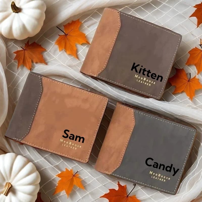 Personalized wallet in Ecopelle with Name and Text Incisi - Male Model