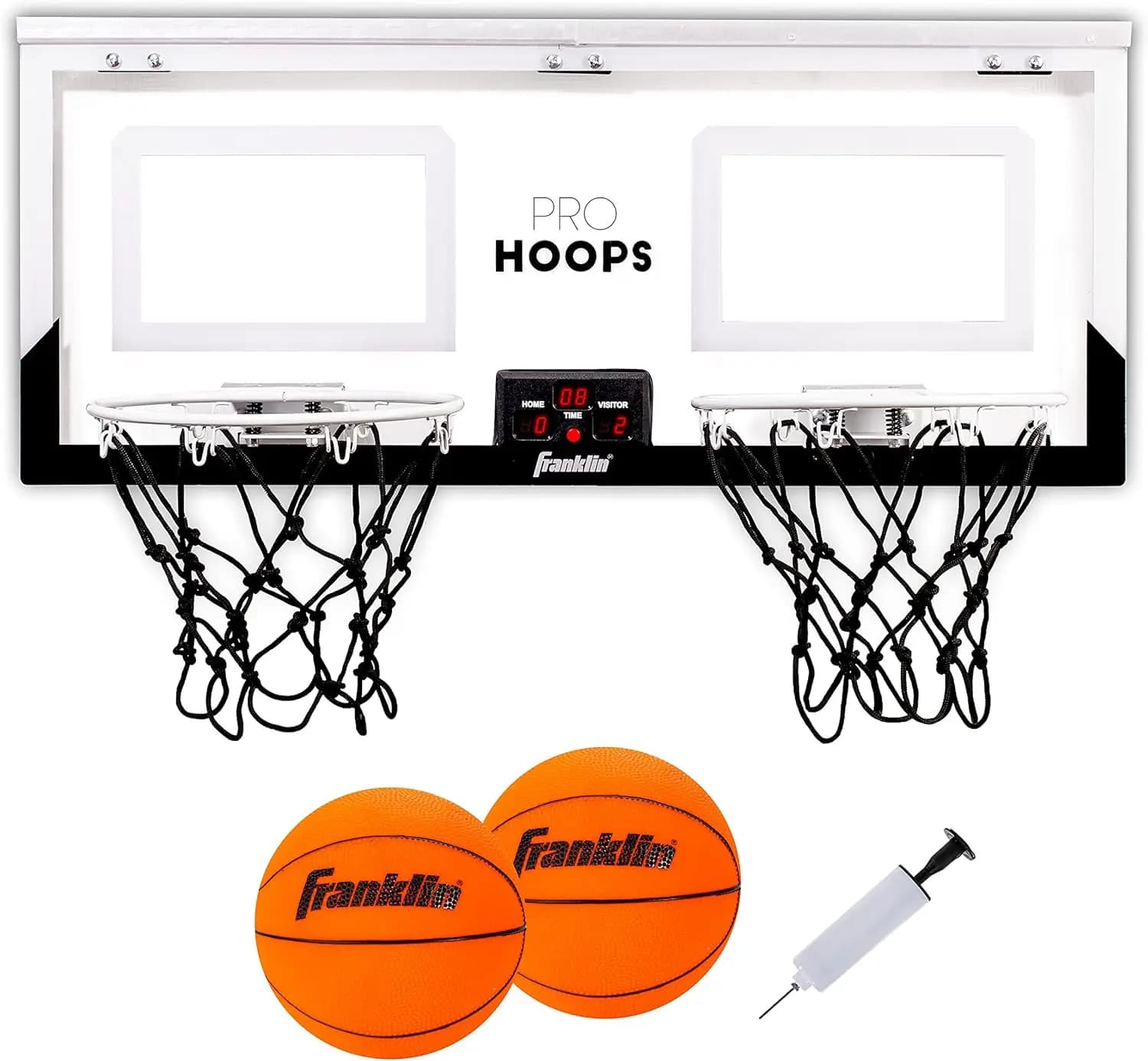 LED Basketball Basketball Cane For Hanging To Door With Steel Hoop, Mini Basketball, Ball And Pump - Luminous Table For Indoor Fun