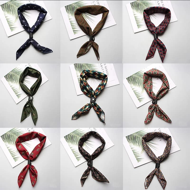 60*60cm Men's Ladies Boys Girls Women Small Square Designer Scarf Men Luxury Accessories Ascot Cravat Ties Cravat