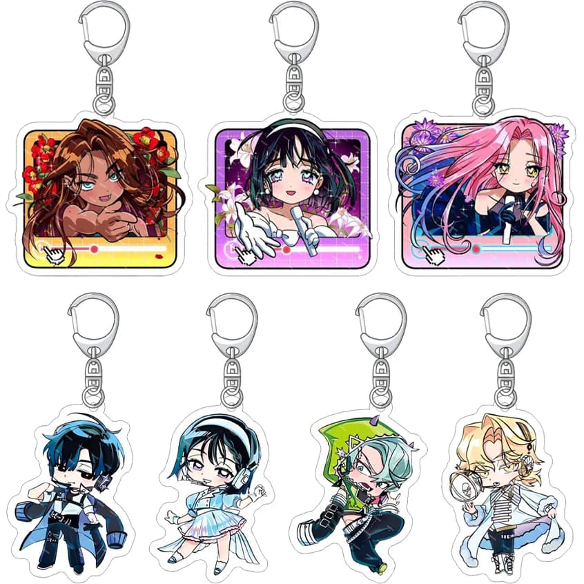55MM Keychain Anime ALIEN STAGE Figure Sua Mizi Till Luka Ivan Hyuna Acrylic Key Chain Cute Chrismas Gifts