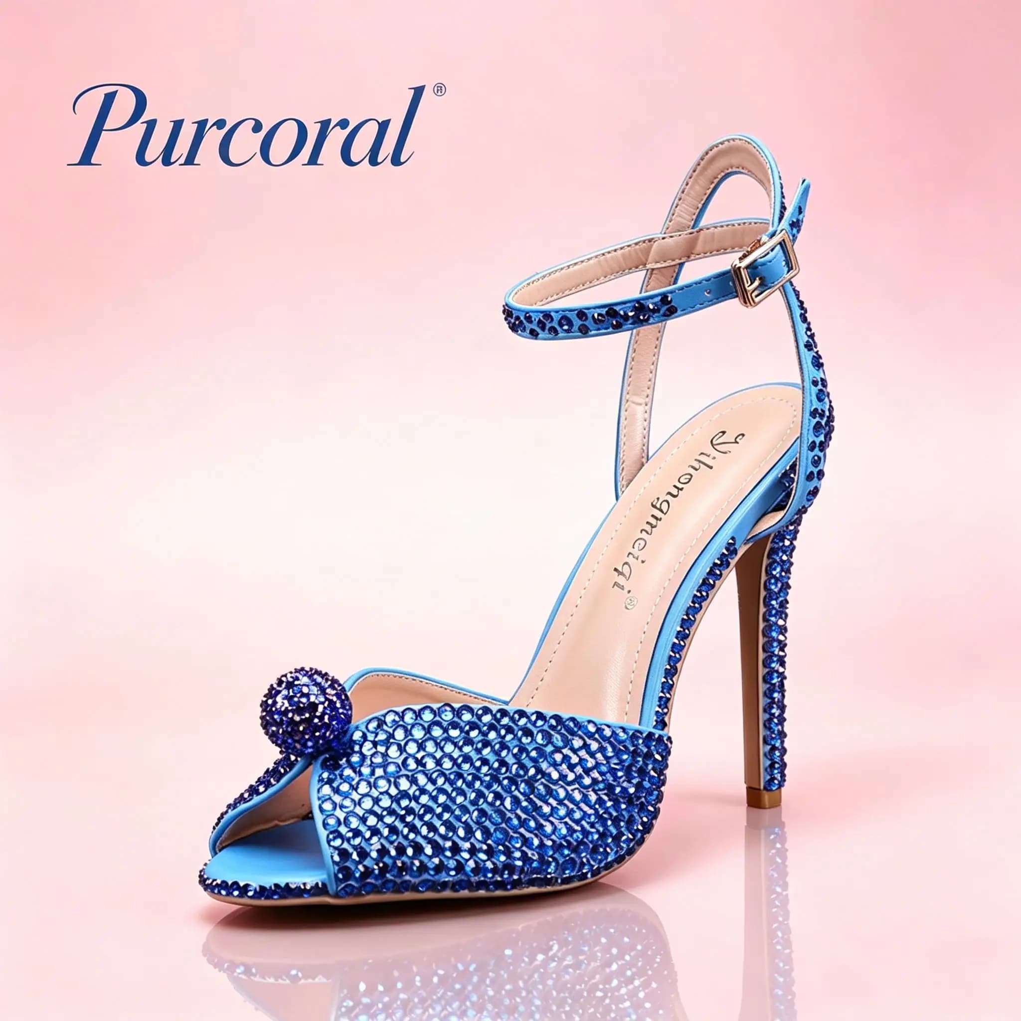 Purcoral 2026 Nuove Scarpe da Donna con Tacco Alto a Bocca di Pesce, Tacco Sottile, Scollatura Bassa, con Strass, Scarpe Singole da Sposa