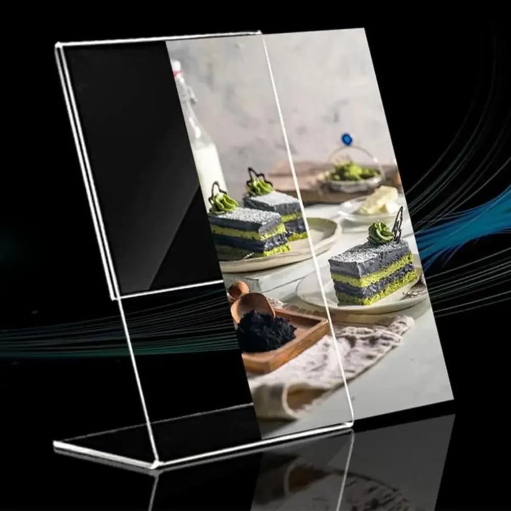 1 pz 10 cm x 15 cm Acrilico Trasparente Photo-Frame Magnetico Double-Sided Photo Frame Idol Photocard-Torta Desktop Ornamento Foto
