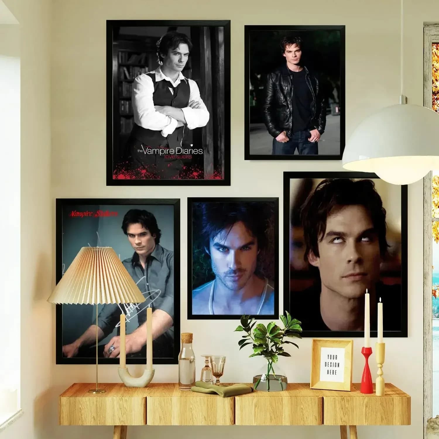 Damon Salvatore Poster Prints Wall Art Canvas Painting Poster for Modern Family Living Room Home Decor