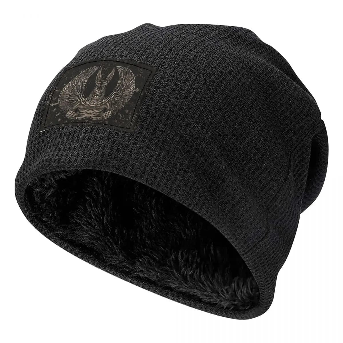 Anubis Dio Egiziano Sepia Uomo Donna Berretti per adulti Berretti Foderato in pile Cappello a cuffia Caldo Moda Autunno Inverno Outdoor Skullies Cappelli