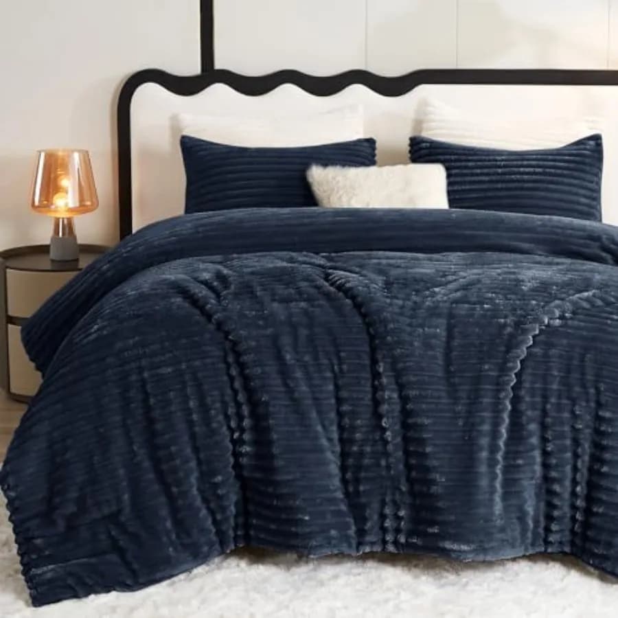 Set Copripiumino Soffice - Set Biancheria da Letto Invernale Super Morbido in Finta Pelliccia, 3 Pezzi, Set Letto Peluche e Soffice, 1 Copripiumino Shaggy
