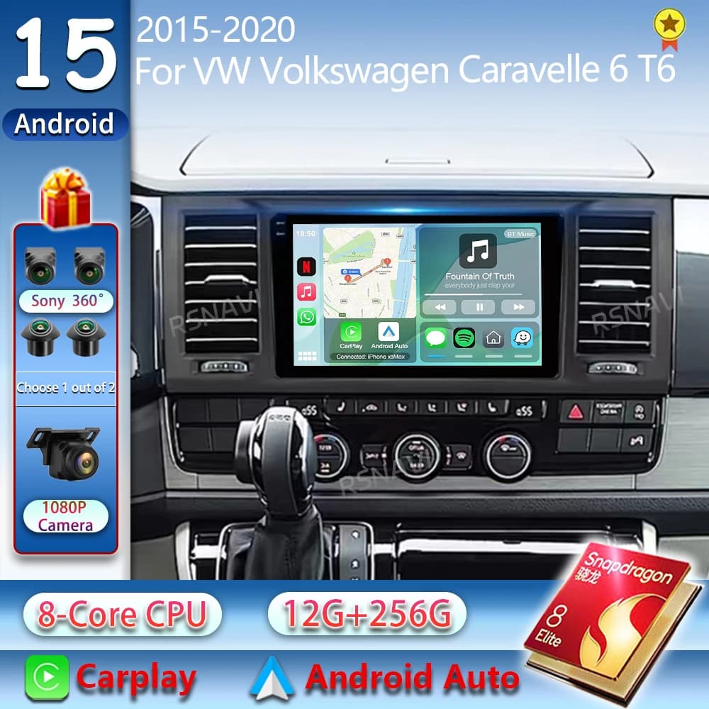Android 14 Carplay Auto Autoradio Per Volkswagen Caravelle 6 T6.1 T6 2015 - 2020 Navigazione GPS Lettore Multimediale video Stereo