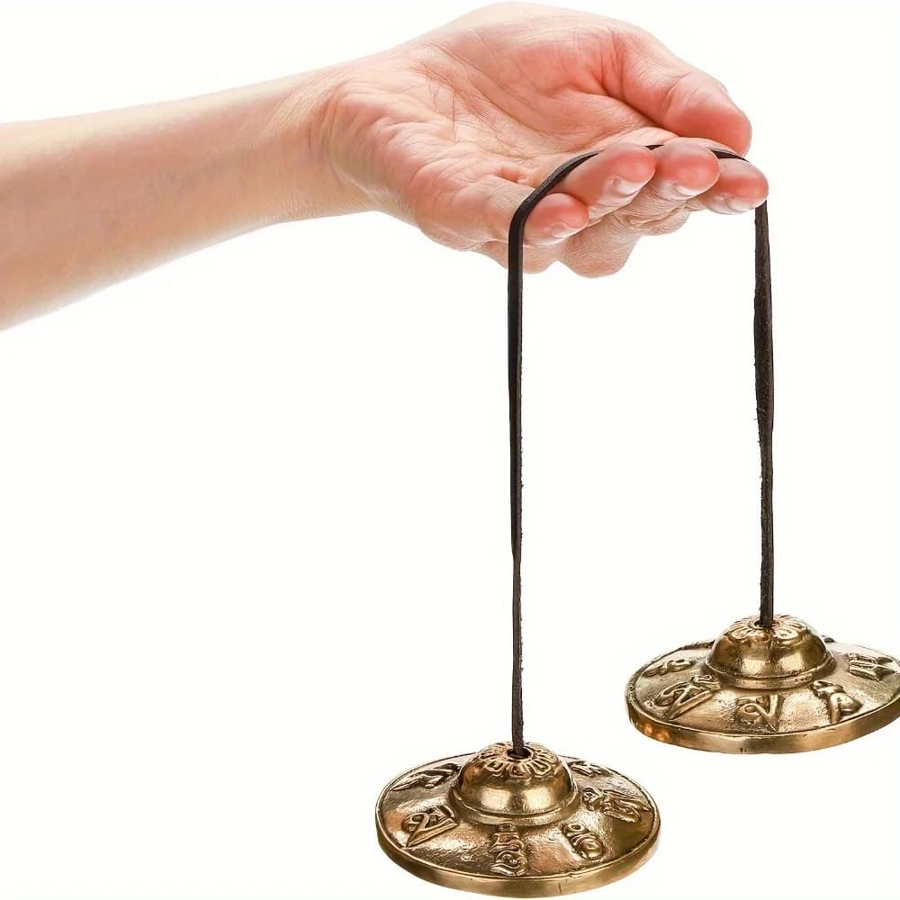 [Meditation Tingsha Cymbals] Tibetan Handcrafted Bronze Tingsha Cymbals | Meditation Bell Set For Mindfulness, Chakra Healing, R