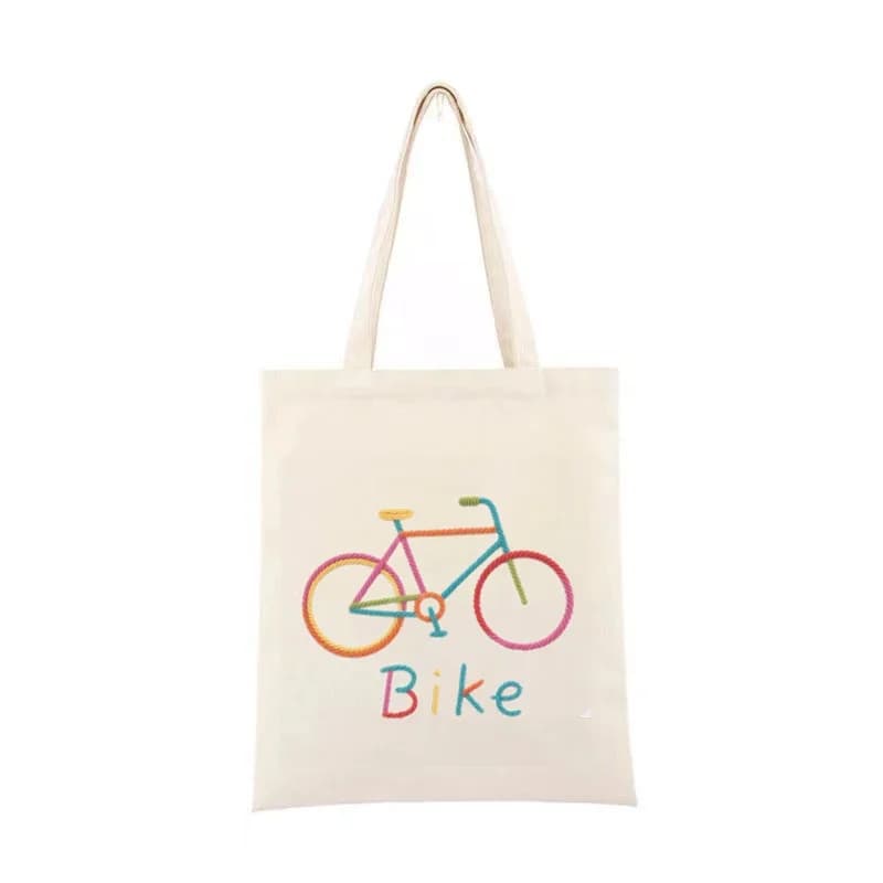 Manga Cartoon Tote Bag Manga Bicycle Riding Tote Bags Women's Beach Bag Tote Bag Canvas Shopper