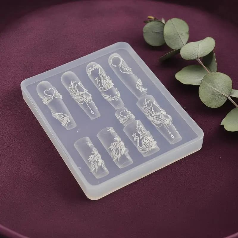 Nail Art Print with Cherry Pattern, Highly Transparent Abrasive Silicone for DIY Made from Hand