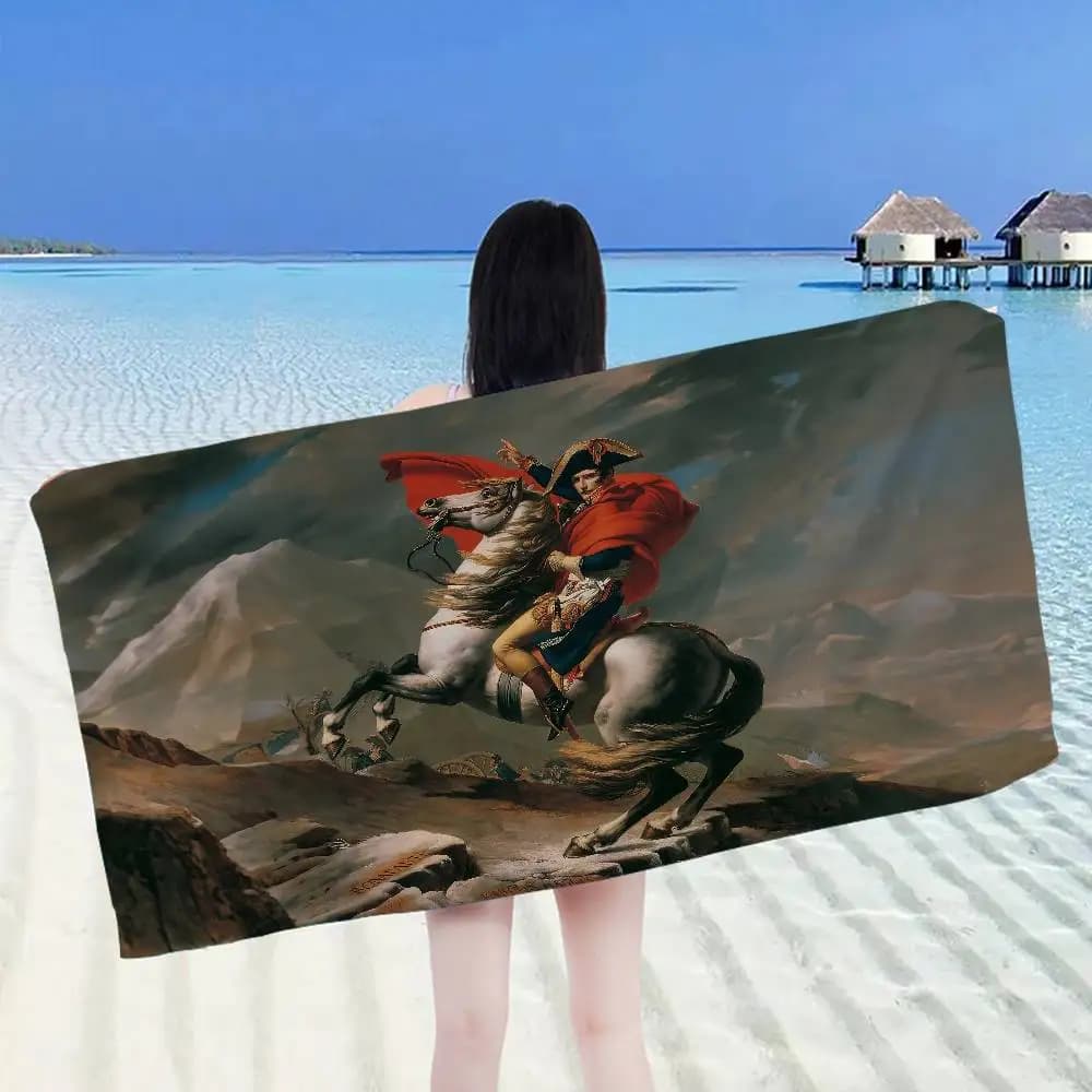 Asciugamani da spiaggia in microfibra con stampa Napoleone Bonaparte, ad asciugatura rapida, per viaggi, piscina e yoga