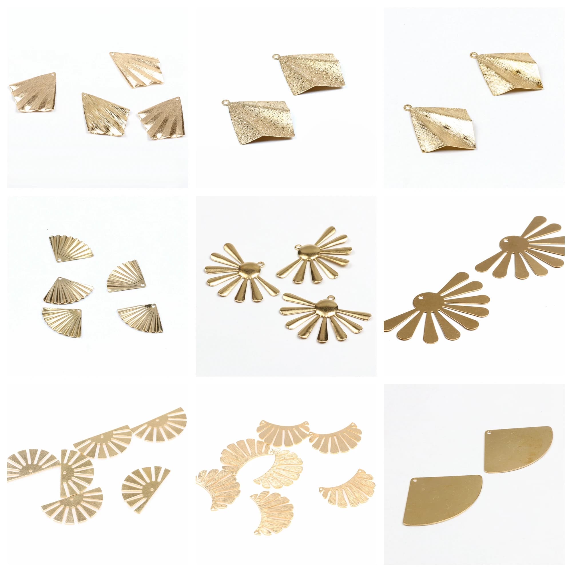 Ciondolo in ottone martellato, connettore del settore, accessori di ricerca per orecchini fai da te, collane, braccialetti, ciondolo fai da te, forniture di gioielli