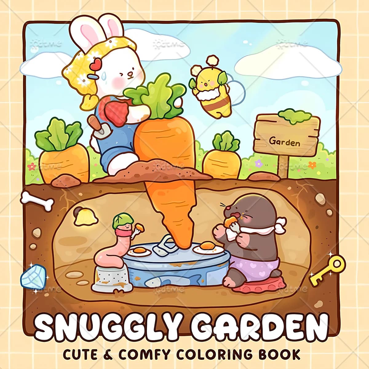 Snuggly Garden Coloring Book Whimsical Backyard Garden Scenes Anti Anxiety Stress Relief Art Drawing Book For Adult