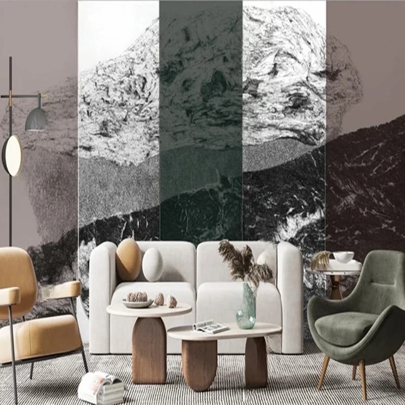 New Chinese Style Abstract Ink Painting Mountain Landscape Wallpaper Custom Mural Hand-Painted Wall Art Decor Background