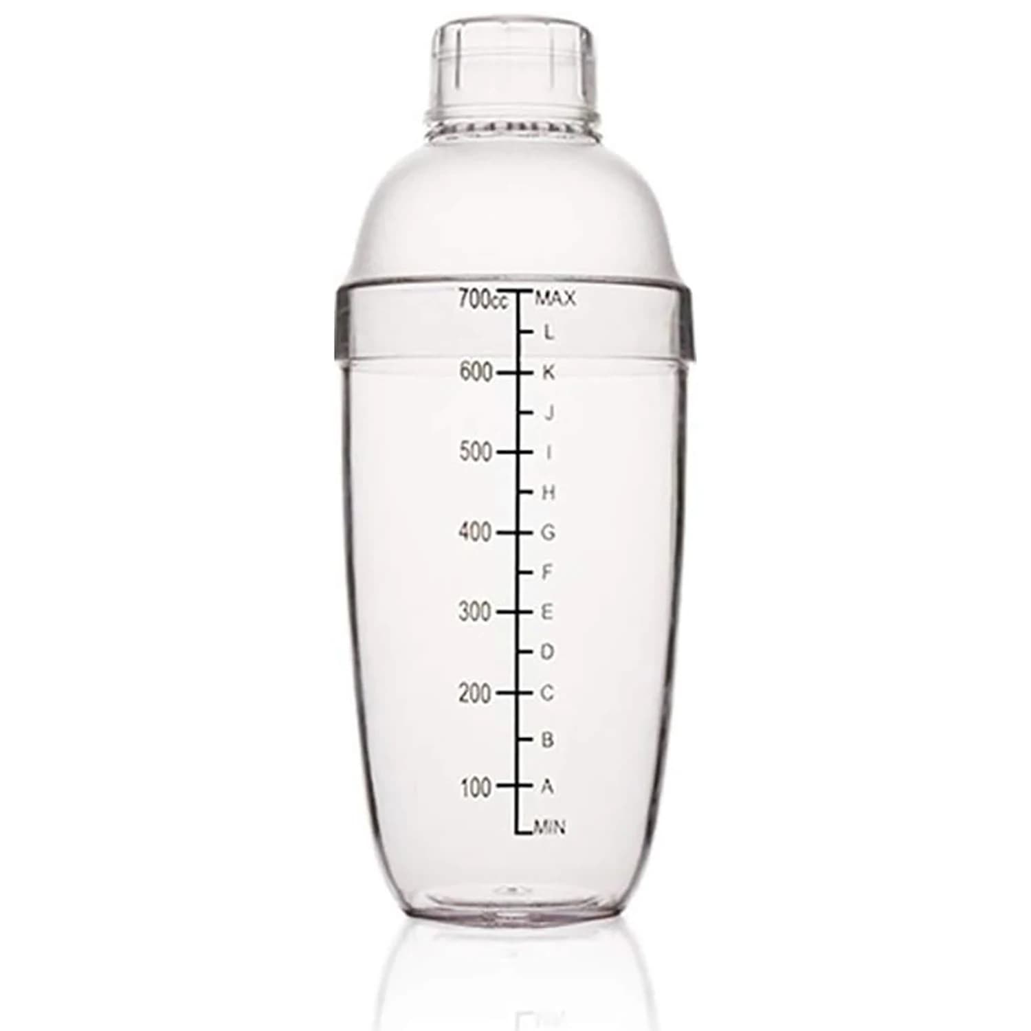 700cc Plastic Cocktail Shaker Hand Drink Mixer Boba Tea Shaker Cup with Scales Bar Tool Transparent