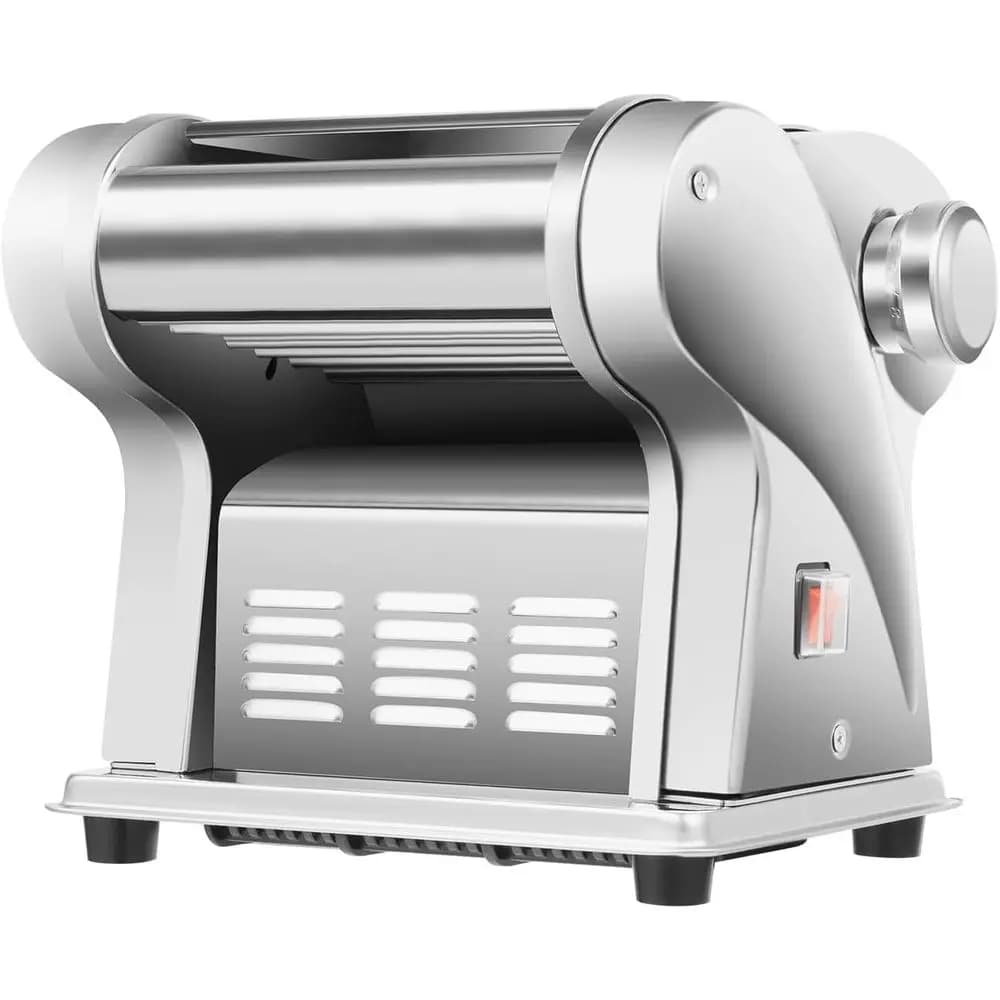 Dough Sheeter, Pasta Machine Automatic Noodles Dumpling Dough Skin Maker 110V Commercial Electric Dough Roller Stainless Steel N