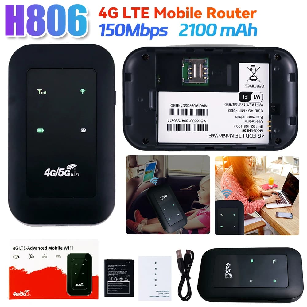 Ripetitore WiFi Router 4G Amplificatore di Rete Espansore di Segnale 150Mbps con Slot SIM 3G/4G Adattatore WiFi Wireless da Tavolo