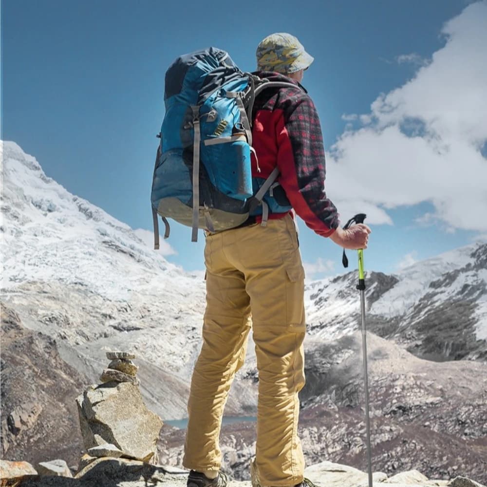 Bastoncini da Trekking Pieghevoli in Lega di Alluminio per Escursionismo, Attrezzatura da Montagna, Bastone da Passeggio Facile da Trasportare e Utilizzare