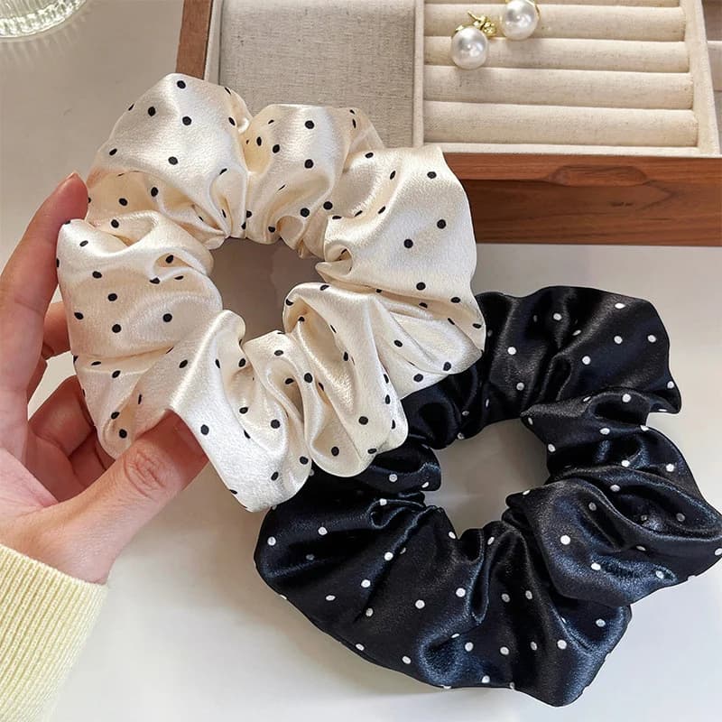 Pink White polka dots for women Horsetail holder for sweet and cute girl Accessories for head Partysu style Ins