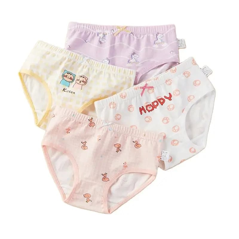 1PC Cartoon Printed Princess Briefs for Girls - Breathable Soft Underpants Toddler Kids Children's Underwears 2-13 Years