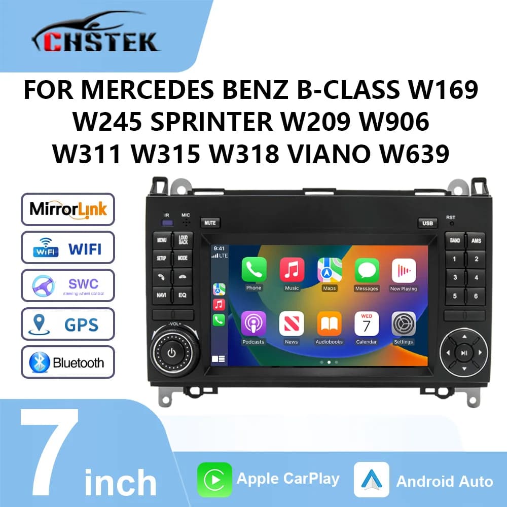 Car Radio Bluetooth For Mercedes Benz B-Class W169 W245 Sprinter W209 W906 W311 W315 W318 Viano W639 Android CarPlay WIFI CHSTEK