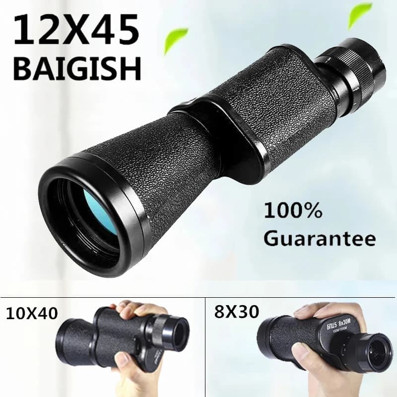Monocolo Militare 8X30/10X40/12X45 HD di Alta Qualità, Telescopio Portatile a Lungo Raggio Professionale per Campeggio all'Aperto